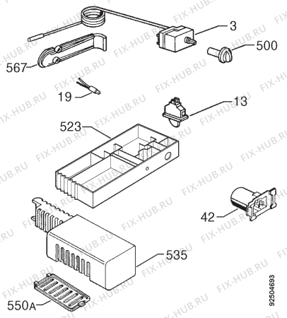 Взрыв-схема холодильника Aeg S3232-4G - Схема узла Diffusor